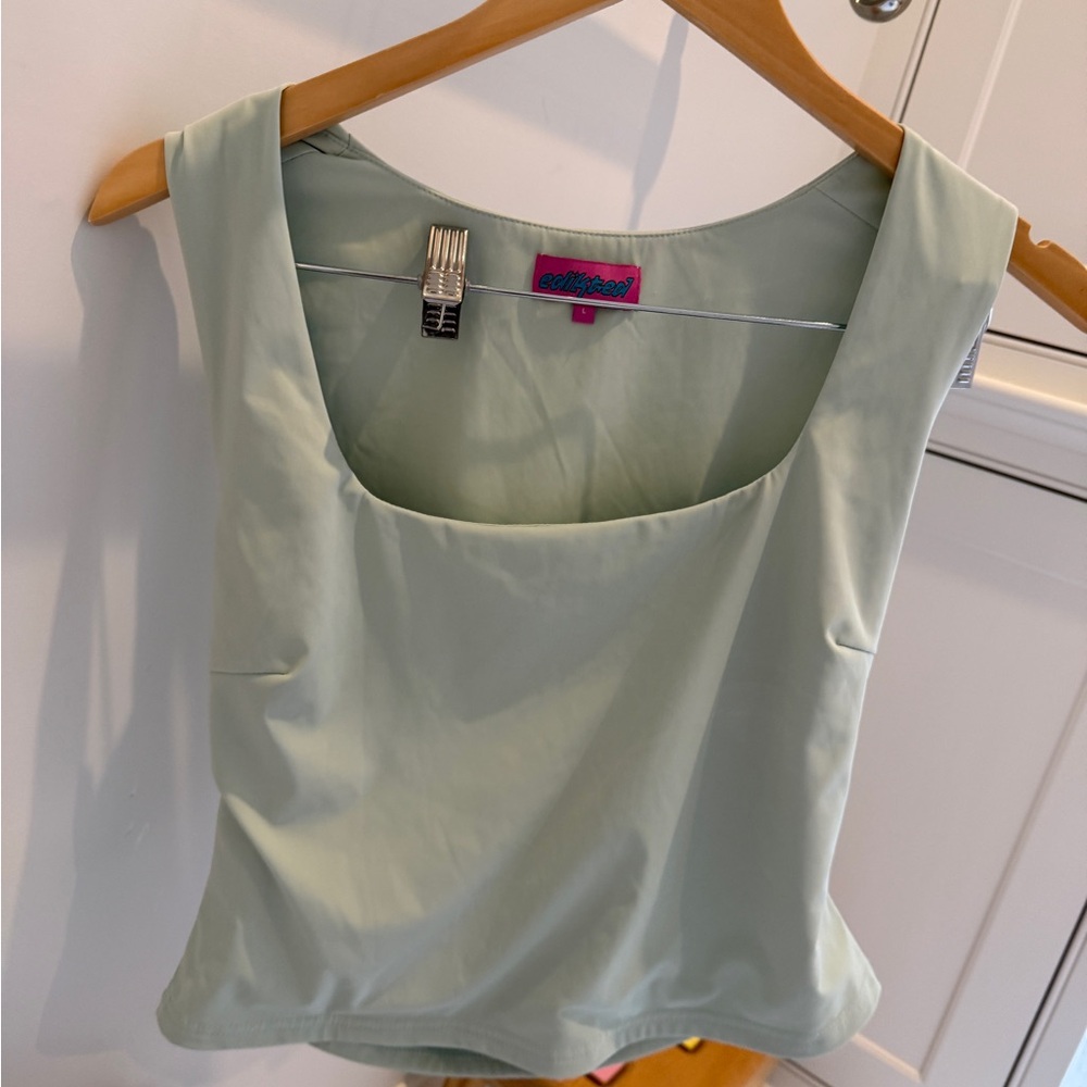 Edikted Green Fitted Sleeveless Top